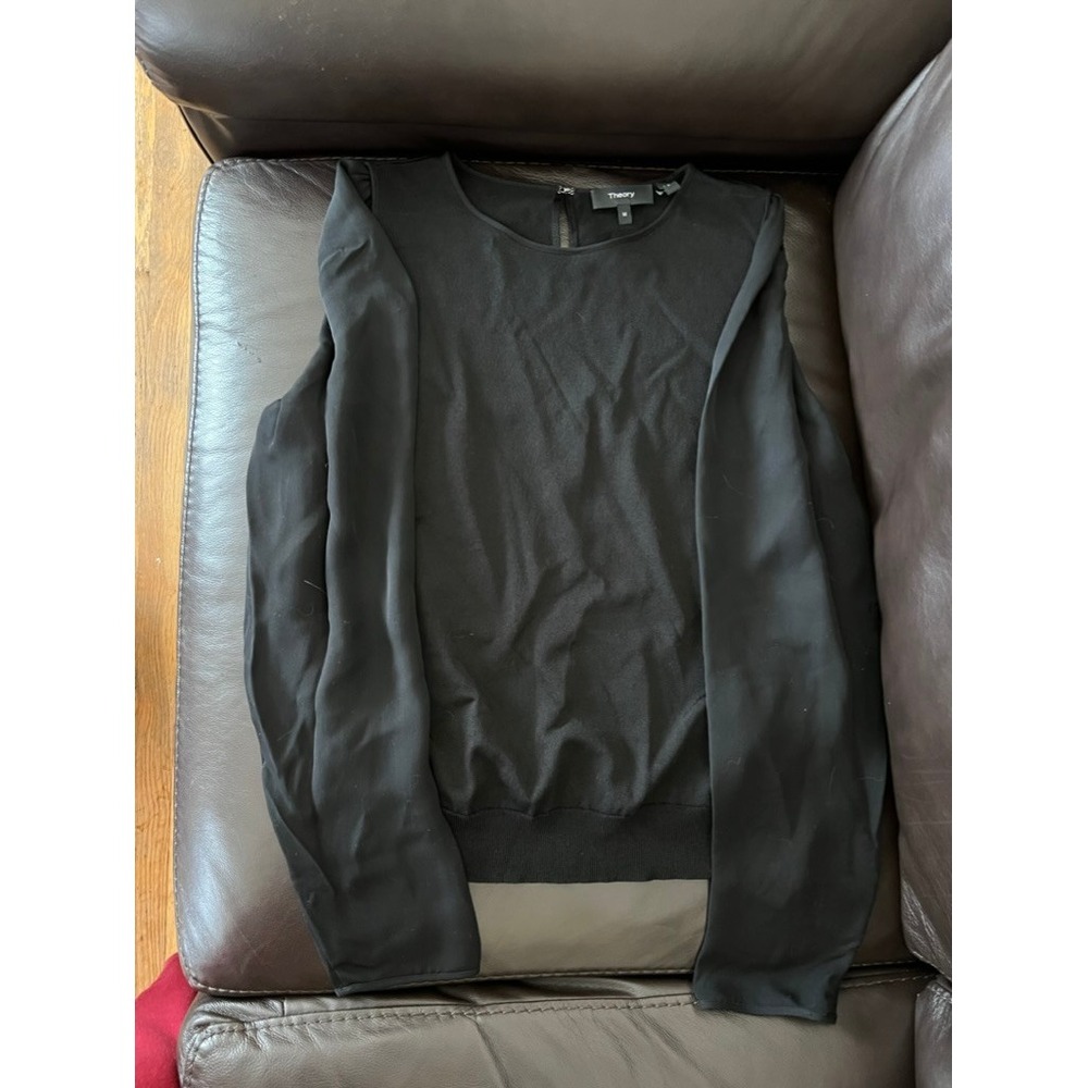 Theory Long Sleeve Shirt -‎ Black - Size Medium